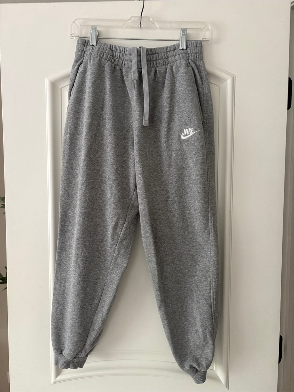Nike Kids Grey Heather Sweat Joggers with Drawstring